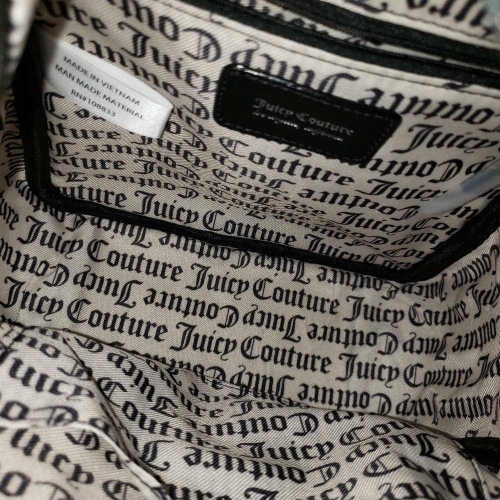 ❌SOLD❌Juicy Couture Backpack 2pc with Pouch Embossed Black Y2k Grunge - Picture 9 of 14